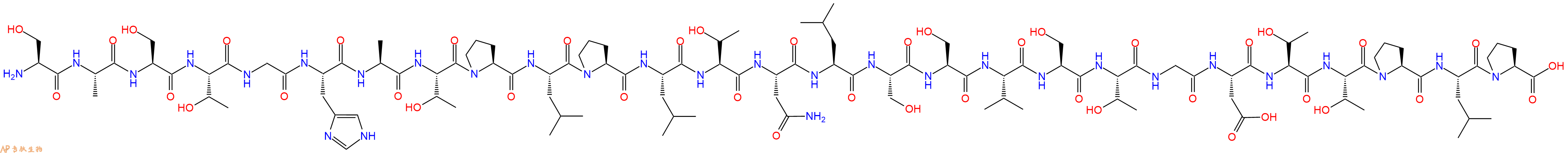 专肽生物产品H2N-Ser-Ala-Ser-Thr-Gly-His-Ala-Thr-Pro-Leu-Pro-Leu-Thr-Asn-Leu-Ser-Ser-Val-Ser-Thr-Gly-Asp-Thr-Thr-Pro-Leu-Pro-OH