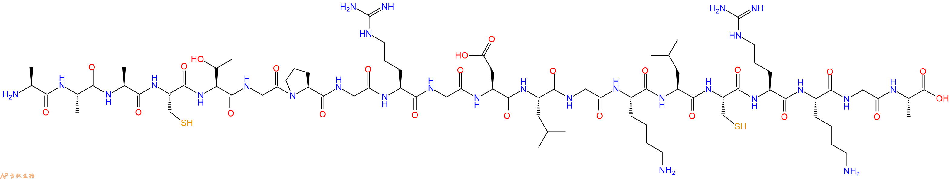 专肽生物产品H2N-Ala-Ala-Ala-Cys-Thr-Gly-Pro-Gly-Arg-Gly-Asp-Leu-Gly-Lys-Leu-Cys-Arg-Lys-Gly-Ala-OH