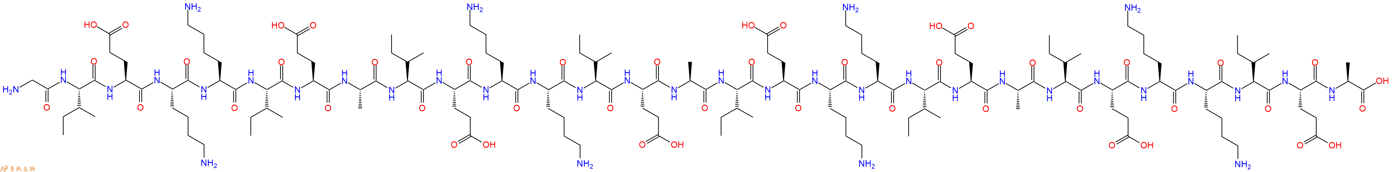 专肽生物产品H2N-Gly-Ile-Glu-Lys-Lys-Ile-Glu-Ala-Ile-Glu-Lys-Lys-Ile-Glu-Ala-Ile-Glu-Lys-Lys-Ile-Glu-Ala-Ile-Glu-Lys-Lys-Ile-Glu-Ala-OH