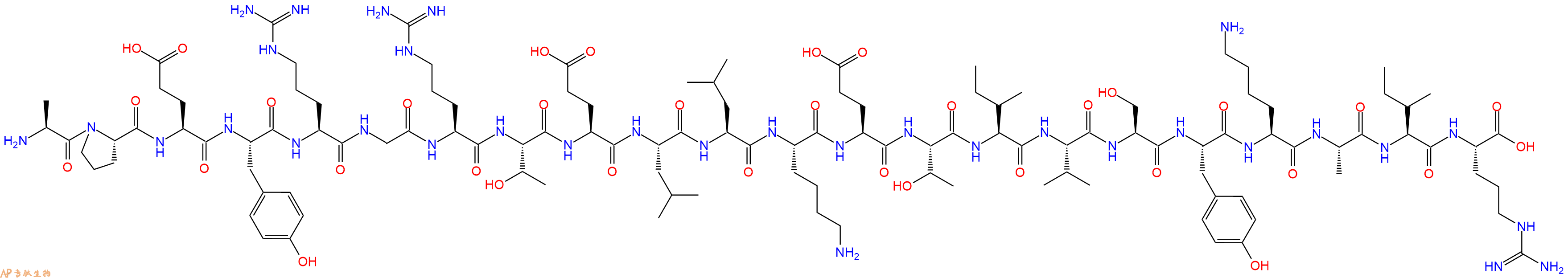 专肽生物产品H2N-Ala-Pro-Glu-Tyr-Arg-Gly-Arg-Thr-Glu-Leu-Leu-Lys-Glu-Thr-Ile-Val-Ser-Tyr-Lys-Ala-Ile-Arg-OH