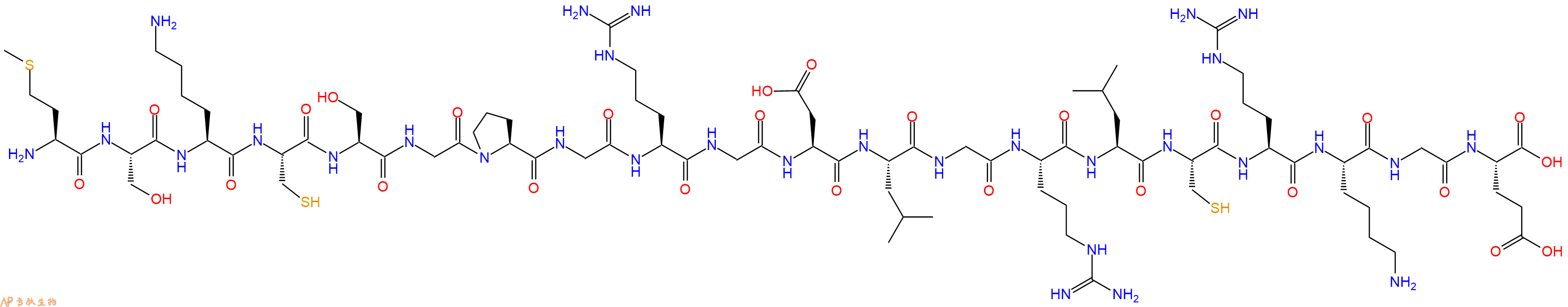 专肽生物产品H2N-Met-Ser-Lys-Cys-Ser-Gly-Pro-Gly-Arg-Gly-Asp-Leu-Gly-Arg-Leu-Cys-Arg-Lys-Gly-Glu-OH