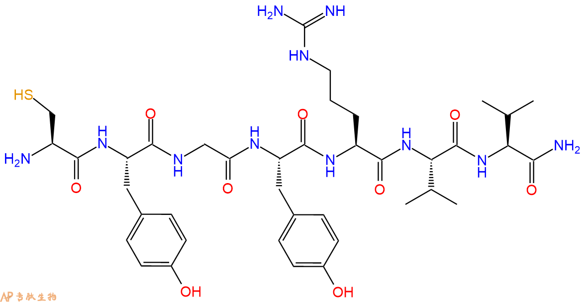 专肽生物产品H2N-Cys-Tyr-Gly-Tyr-Arg-Val-Val-CONH2