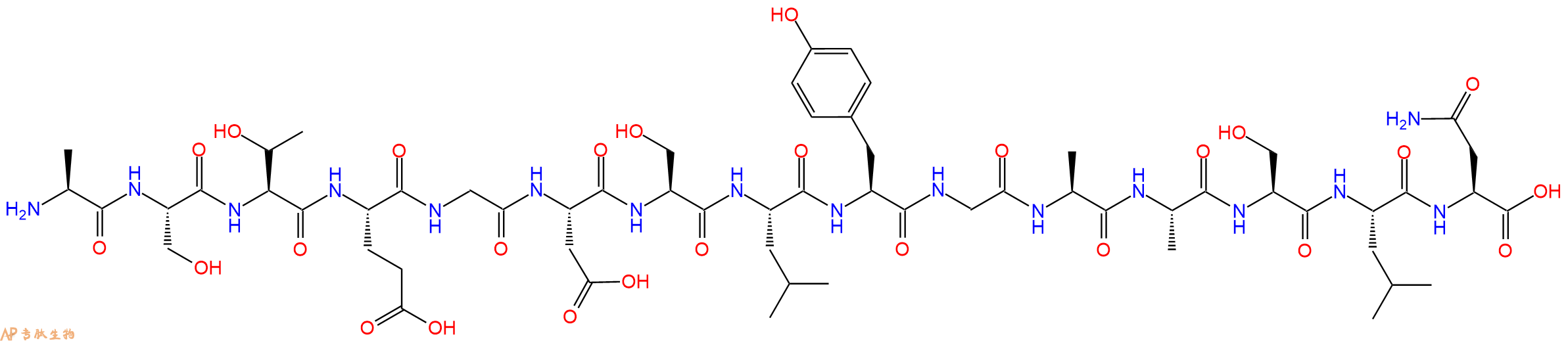 专肽生物产品H2N-Ala-Ser-Thr-Glu-Gly-Asp-Ser-Leu-Tyr-Gly-Ala-Ala-Ser-Leu-Asn-OH