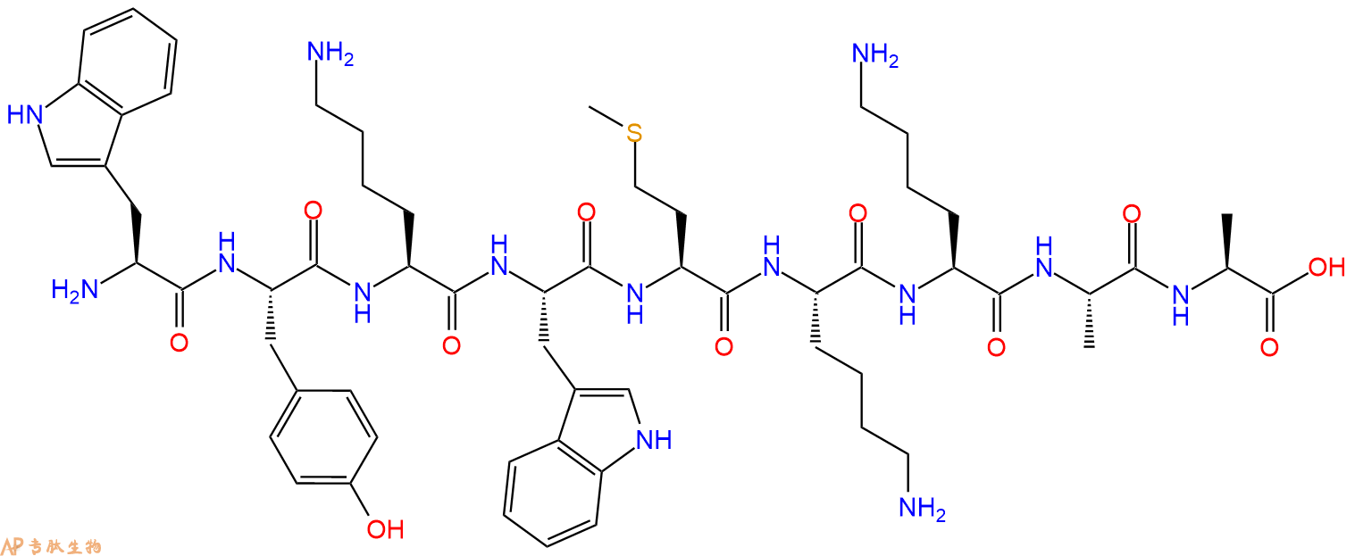 专肽生物产品H2N-Trp-Tyr-Lys-Trp-Met-Lys-Lys-Ala-Ala-OH