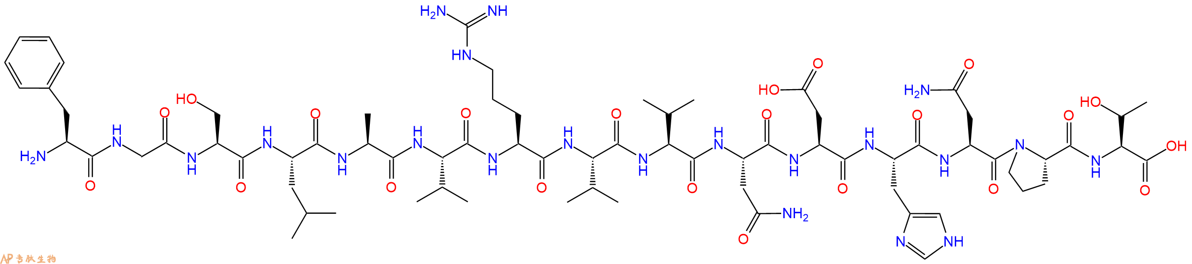 专肽生物产品H2N-Phe-Gly-Ser-Leu-Ala-Val-Arg-Val-Val-Asn-Asp-His-Asn-Pro-Thr-OH