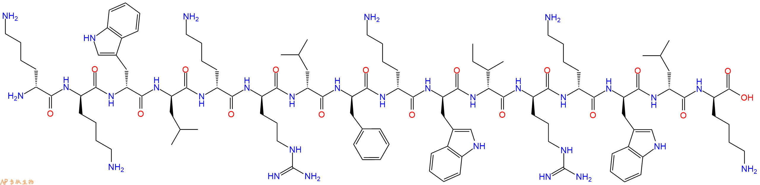专肽生物产品H2N-DLys-DLys-DTrp-DLeu-DLys-DArg-DLeu-DPhe-DLys-DTrp-DIle-DArg-DLys-DTrp-DLeu-DLys-OH