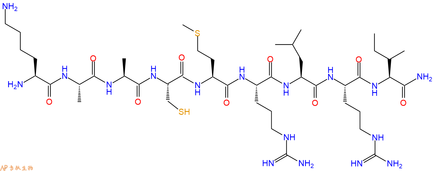 专肽生物产品H2N-Lys-Ala-Ala-Cys-Met-Arg-Leu-Arg-Ile-CONH2