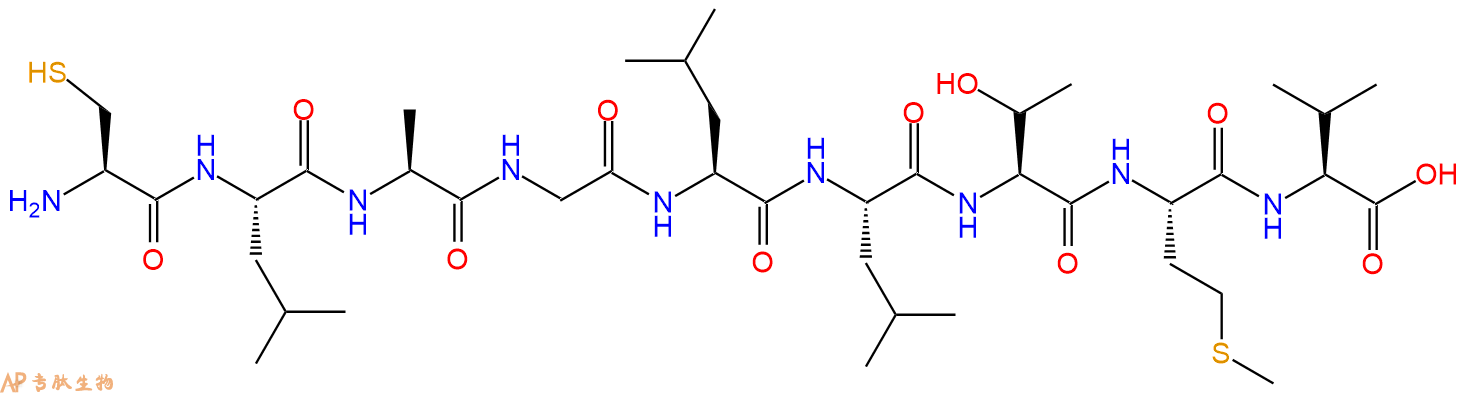 专肽生物产品H2N-Cys-Leu-Ala-Gly-Leu-Leu-Thr-Met-Val-OH