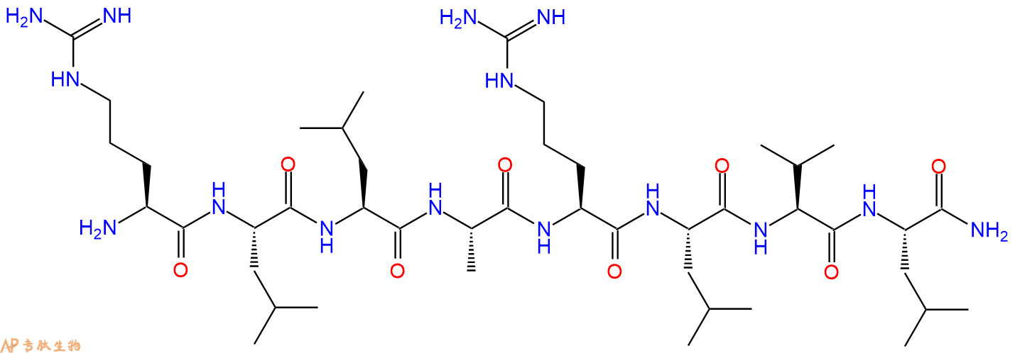 专肽生物产品H2N-Arg-Leu-Leu-Ala-Arg-Leu-Val-Leu-CONH2