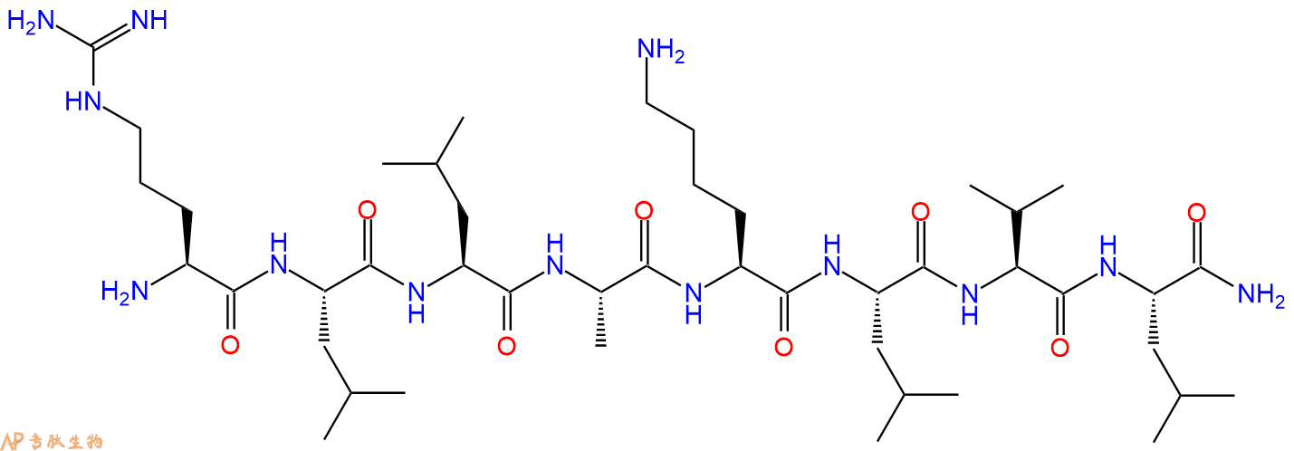 专肽生物产品H2N-Arg-Leu-Leu-Ala-Lys-Leu-Val-Leu-CONH2