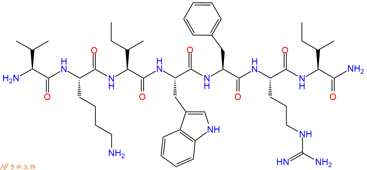 专肽生物产品H2N-Val-Lys-Ile-Trp-Phe-Arg-Ile-CONH2