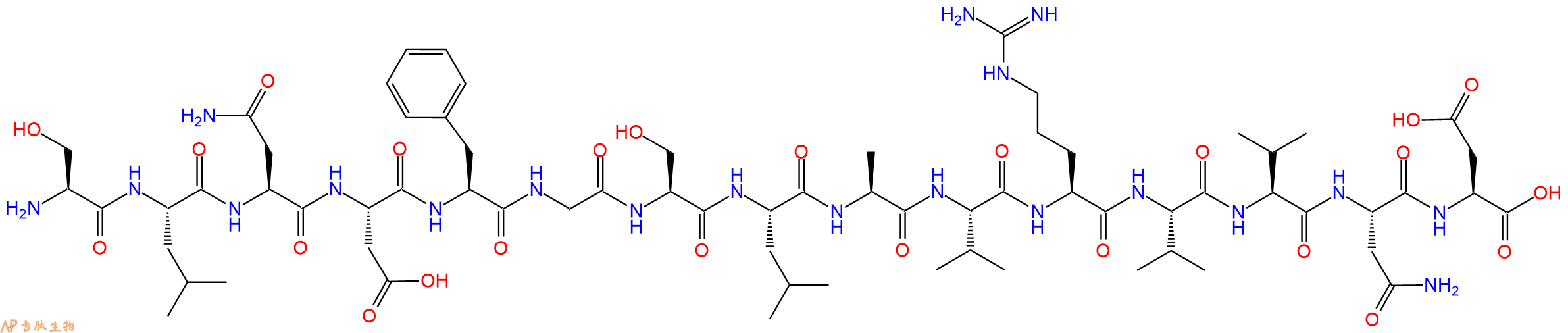 专肽生物产品H2N-Ser-Leu-Asn-Asp-Phe-Gly-Ser-Leu-Ala-Val-Arg-Val-Val-Asn-Asp-OH