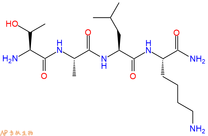 专肽生物产品H2N-Thr-Ala-Leu-Lys-CONH2