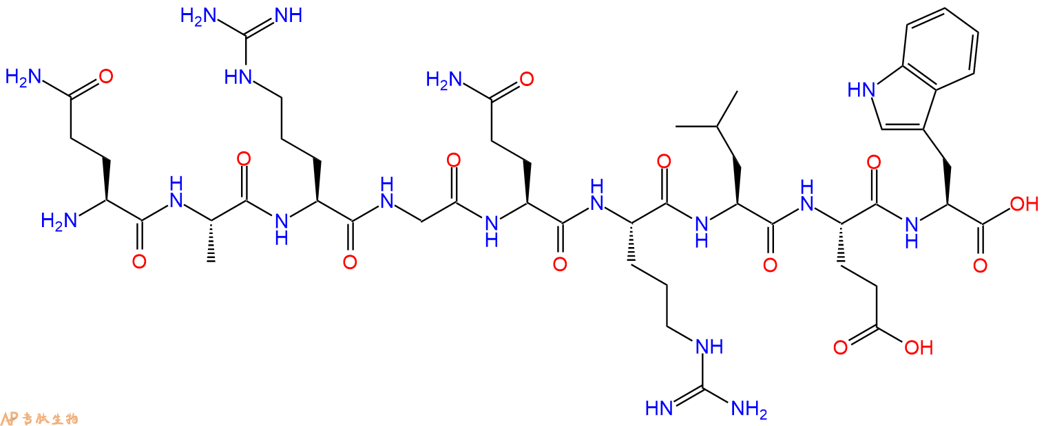 专肽生物产品H2N-Gln-Ala-Arg-Gly-Gln-Arg-Leu-Glu-Trp-OH