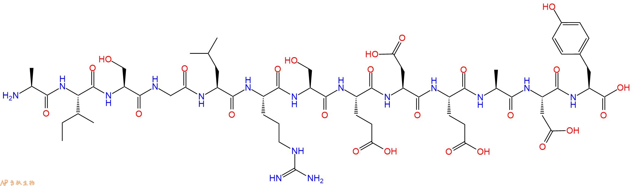 专肽生物产品H2N-Ala-Ile-Ser-Gly-Leu-Arg-Ser-Glu-Asp-Glu-Ala-Asp-Tyr-OH