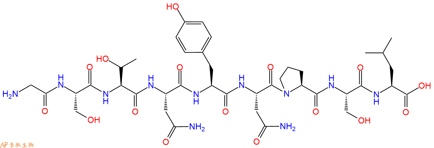 专肽生物产品H2N-Gly-Ser-Thr-Asn-Tyr-Asn-Pro-Ser-Leu-OH