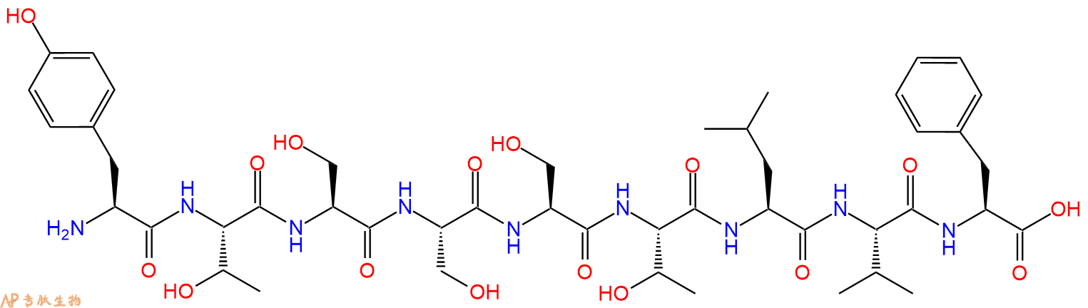 专肽生物产品H2N-Tyr-Thr-Ser-Ser-Ser-Thr-Leu-Val-Phe-OH