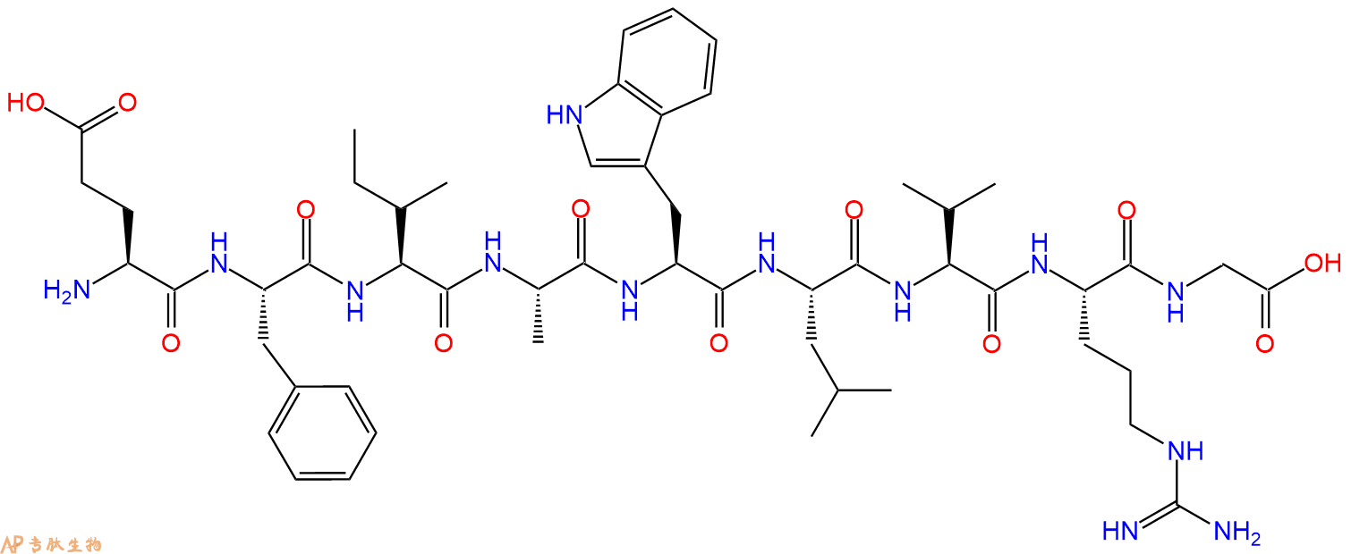 专肽生物产品H2N-Glu-Phe-Ile-Ala-Trp-Leu-Val-Arg-Gly-OH