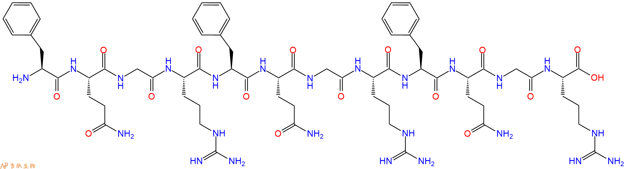 专肽生物产品H2N-Phe-Gln-Gly-Arg-Phe-Gln-Gly-Arg-Phe-Gln-Gly-Arg-OH