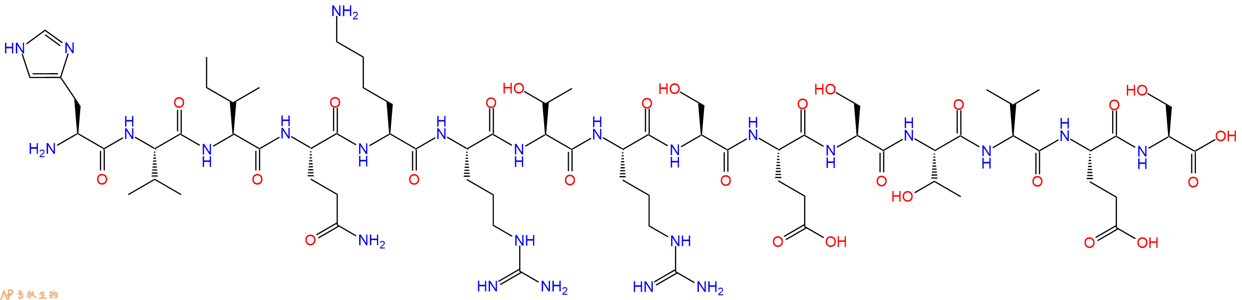 专肽生物产品H2N-His-Val-Ile-Gln-Lys-Arg-Thr-Arg-Ser-Glu-Ser-Thr-Val-Glu-Ser-OH
