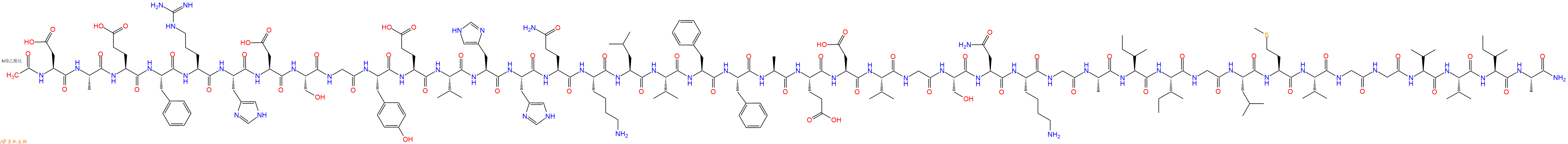专肽生物产品Ac-Asp-Ala-Glu-Phe-Arg-His-Asp-Ser-Gly-Tyr-Glu-Val-His-His-Gln-Lys-Leu-Val-Phe-Phe-Ala-Glu-Asp-Val-Gly-Ser-Asn-Lys-Gly-Ala-Ile-Ile-Gly-Leu-Met-Val-Gly-Gly-Val-Val-Ile-Ala-CONH2
