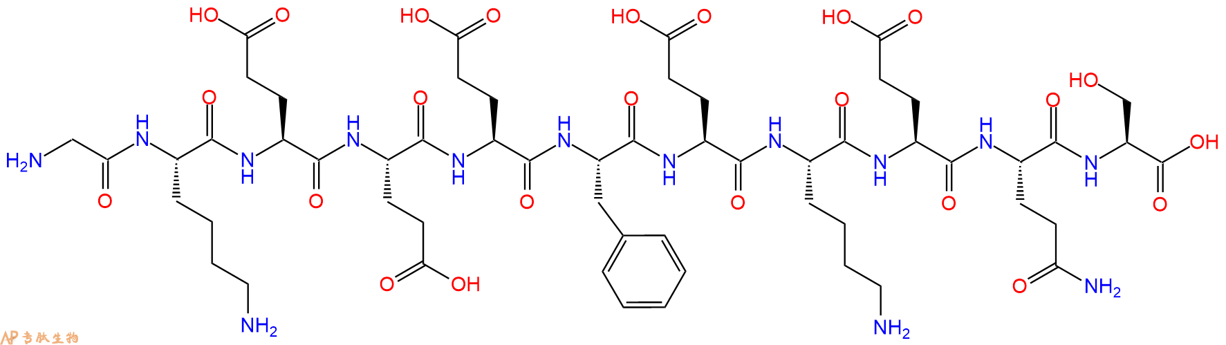 专肽生物产品H2N-Gly-Lys-Glu-Glu-Glu-Phe-Glu-Lys-Glu-Gln-Ser-OH