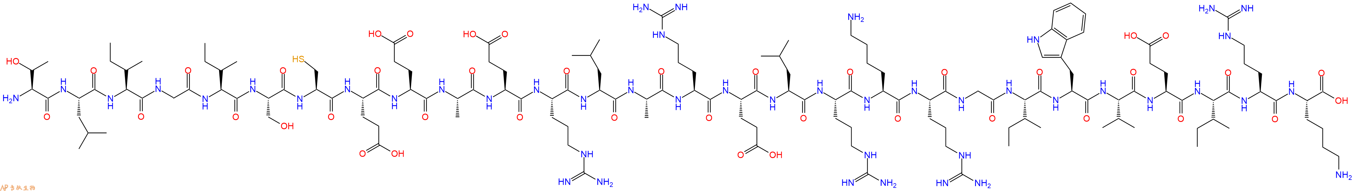 专肽生物产品H2N-Thr-Leu-Ile-Gly-Ile-Ser-Cys-Glu-Glu-Ala-Glu-Arg-Leu-Ala-Arg-Glu-Leu-Arg-Lys-Arg-Gly-Ile-Trp-Val-Glu-Ile-Arg-Lys-OH