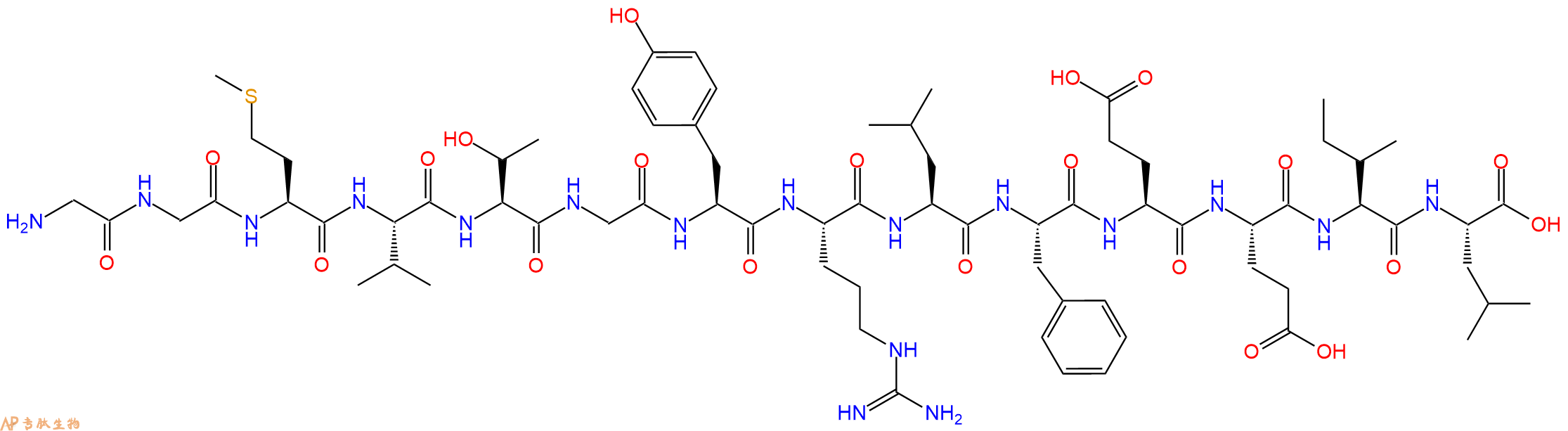 专肽生物产品H2N-Gly-Gly-Met-Val-Thr-Gly-Tyr-Arg-Leu-Phe-Glu-Glu-Ile-Leu-OH