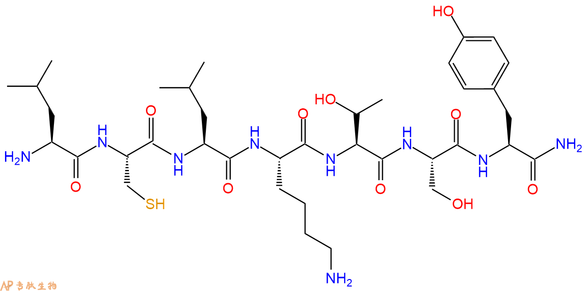 专肽生物产品H2N-Leu-Cys-Leu-Lys-Thr-Ser-Tyr-CONH2