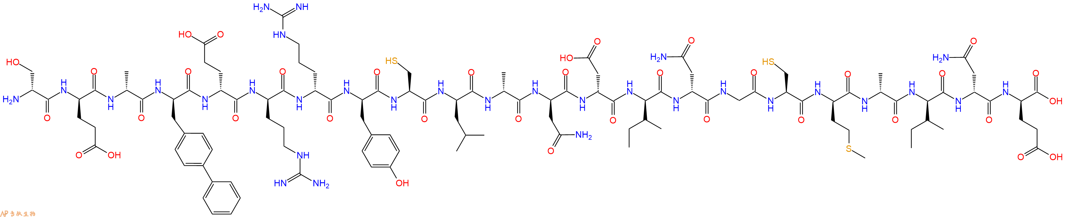 专肽生物产品H2N-DSer-DGlu-DAla-DBip-DGlu-DArg-DArg-DTyr-Cys-DLeu-DAla-DAsn-DAsp-DIle-DAsn-Gly-Cys-DMet-DAla-DIle-DAsn-DGlu-OH
