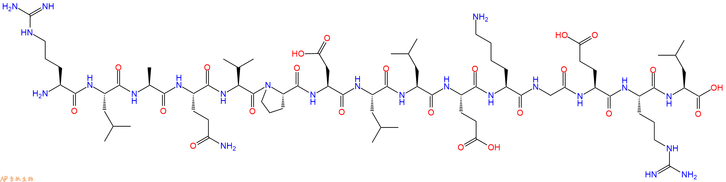 专肽生物产品H2N-Arg-Leu-Ala-Gln-Val-Pro-Asp-Leu-Leu-Glu-Lys-Gly-Glu-Arg-Leu-OH