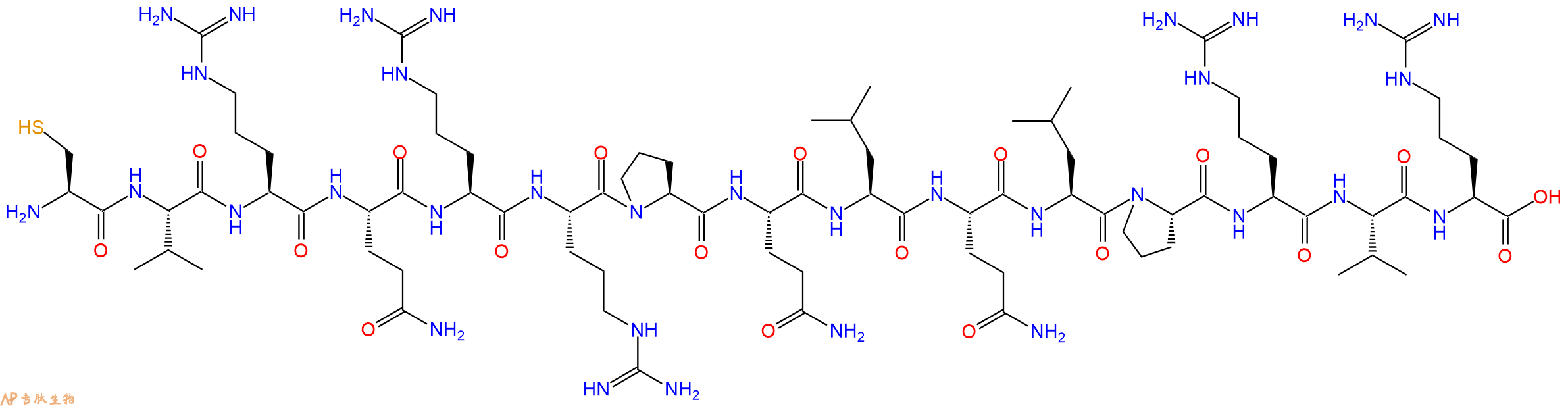 专肽生物产品H2N-Cys-Val-Arg-Gln-Arg-Arg-Pro-Gln-Leu-Gln-Leu-Pro-Arg-Val-Arg-OH