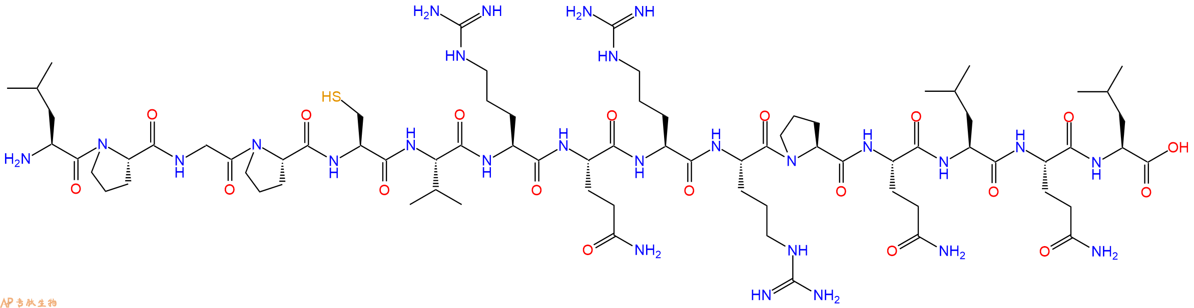 专肽生物产品H2N-Leu-Pro-Gly-Pro-Cys-Val-Arg-Gln-Arg-Arg-Pro-Gln-Leu-Gln-Leu-OH