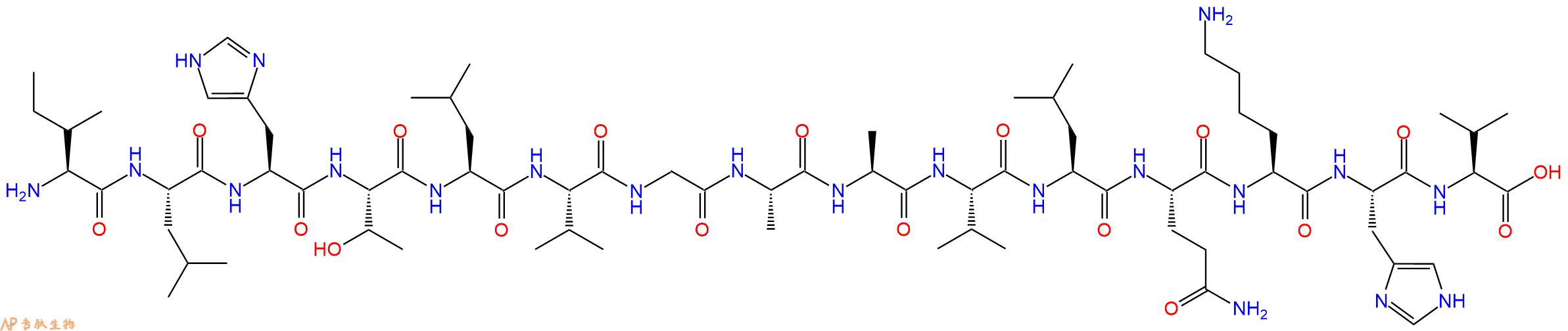 专肽生物产品H2N-Ile-Leu-His-Thr-Leu-Val-Gly-Ala-Ala-Val-Leu-Gln-Lys-His-Val-OH