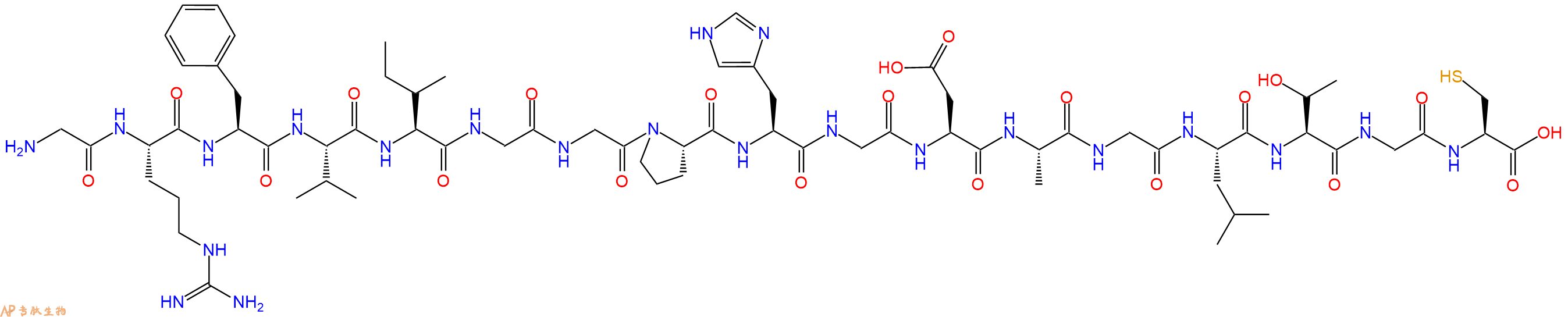 专肽生物产品H2N-Gly-Arg-Phe-Val-Ile-Gly-Gly-Pro-His-Gly-Asp-Ala-Gly-Leu-Thr-Gly-Cys-OH