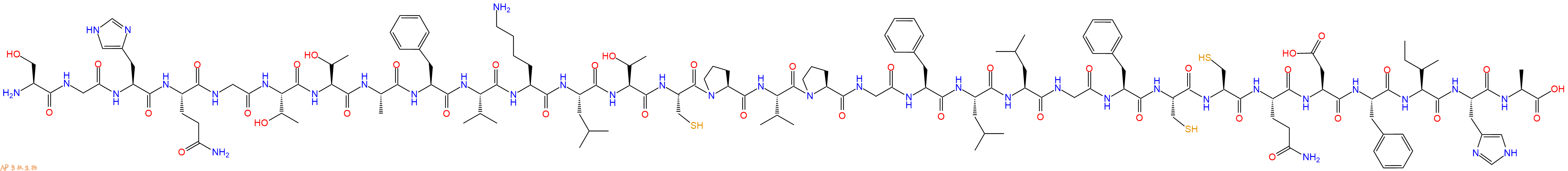 专肽生物产品H2N-Ser-Gly-His-Gln-Gly-Thr-Thr-Ala-Phe-Val-Lys-Leu-Thr-Cys-Pro-Val-Pro-Gly-Phe-Leu-Leu-Gly-Phe-Cys-Cys-Gln-Asp-Phe-Ile-His-Ala-OH