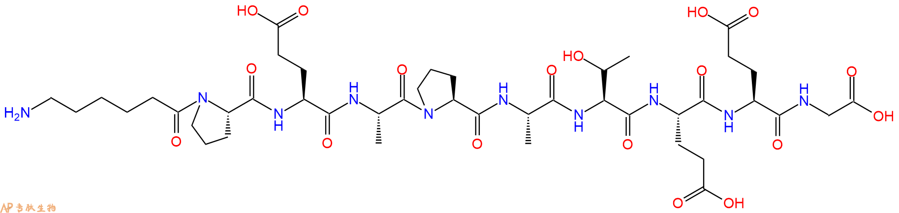 专肽生物产品H2N-Ahx-Pro-Glu-Ala-Pro-Ala-Thr-Glu-Glu-Gly-OH