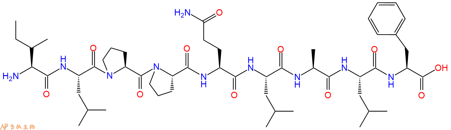 专肽生物产品H2N-Ile-Leu-Pro-Pro-Gln-Leu-Ala-Leu-Phe-OH