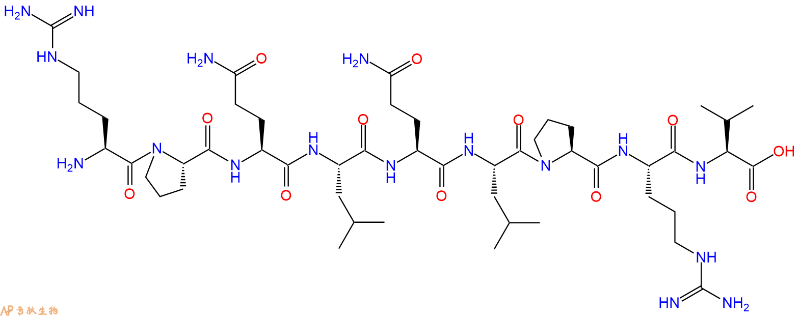 专肽生物产品H2N-Arg-Pro-Gln-Leu-Gln-Leu-Pro-Arg-Val-OH