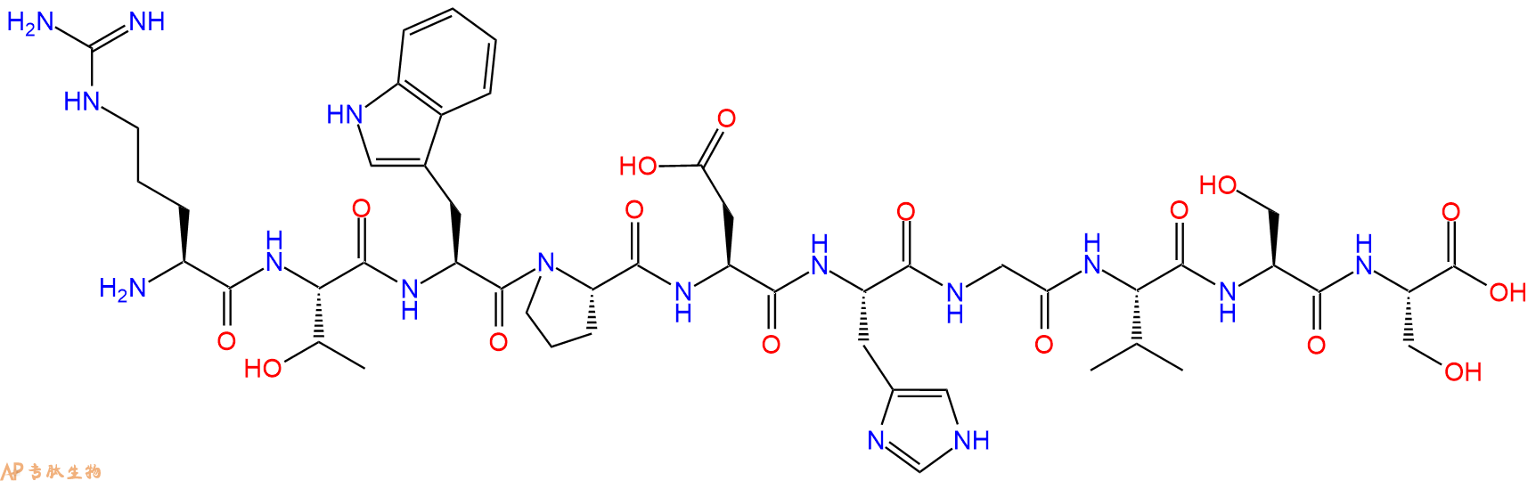 专肽生物产品H2N-Arg-Thr-Trp-Pro-Asp-His-Gly-Val-Ser-Ser-OH
