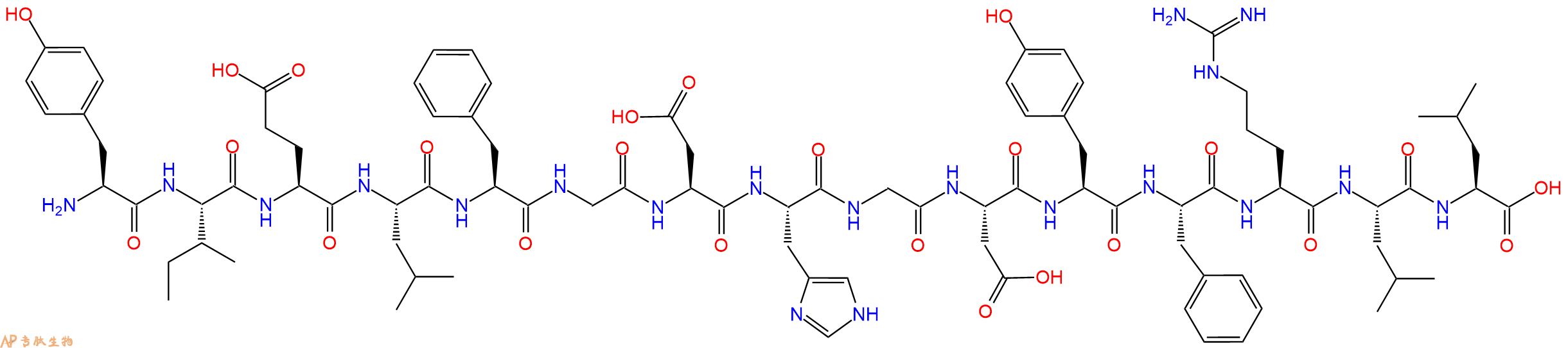 专肽生物产品H2N-Tyr-Ile-Glu-Leu-Phe-Gly-Asp-His-Gly-Asp-Tyr-Phe-Arg-Leu-Leu-OH