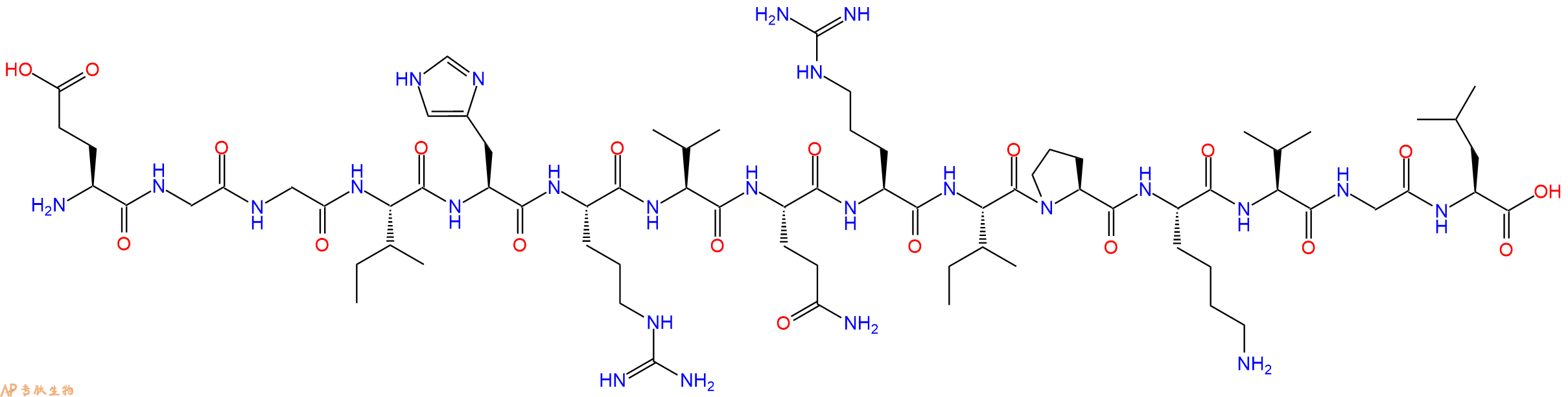 专肽生物产品H2N-Glu-Gly-Gly-Ile-His-Arg-Val-Gln-Arg-Ile-Pro-Lys-Val-Gly-Leu-OH