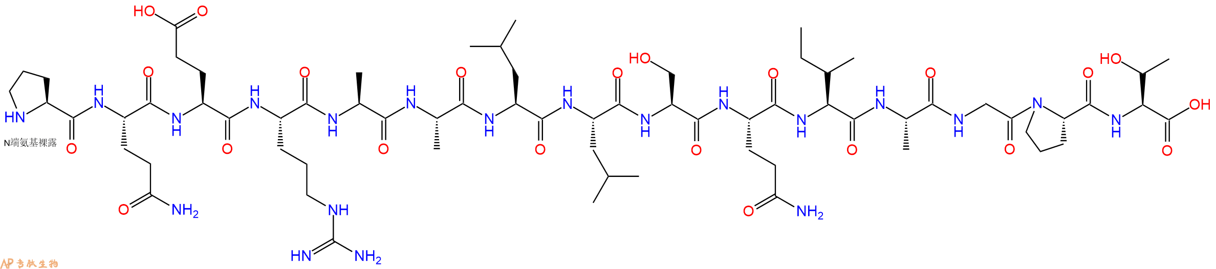专肽生物产品H2N-Pro-Gln-Glu-Arg-Ala-Ala-Leu-Leu-Ser-Gln-Ile-Ala-Gly-Pro-Thr-OH