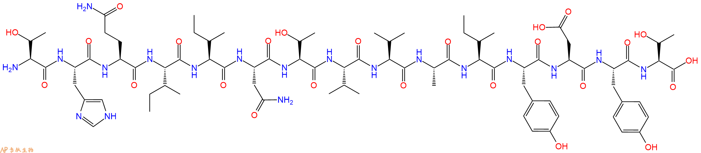 专肽生物产品H2N-Thr-His-Gln-Ile-Ile-Asn-Thr-Val-Val-Ala-Ile-Tyr-Asp-Tyr-Thr-OH