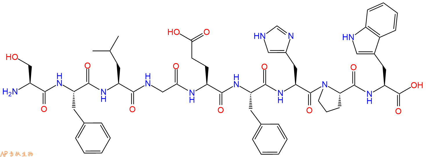 专肽生物产品H2N-Ser-Phe-Leu-Gly-Glu-Phe-His-Pro-Trp-OH