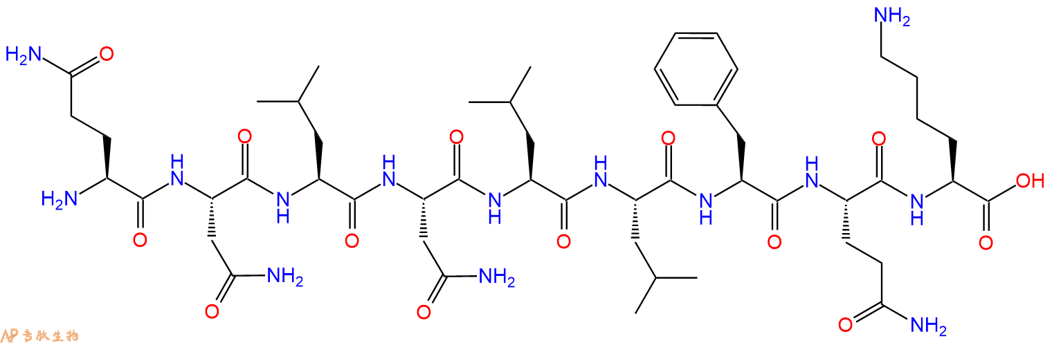 专肽生物产品H2N-Gln-Asn-Leu-Asn-Leu-Leu-Phe-Gln-Lys-OH