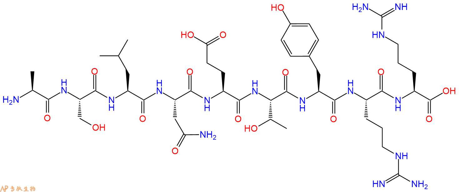 专肽生物产品H2N-Ala-Ser-Leu-Asn-Glu-Thr-Tyr-Arg-Arg-OH