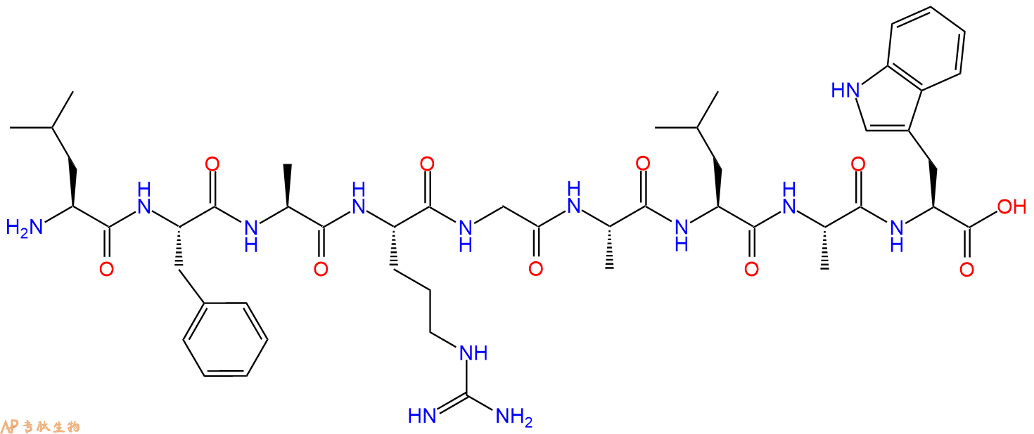 专肽生物产品H2N-Leu-Phe-Ala-Arg-Gly-Ala-Leu-Ala-Trp-OH