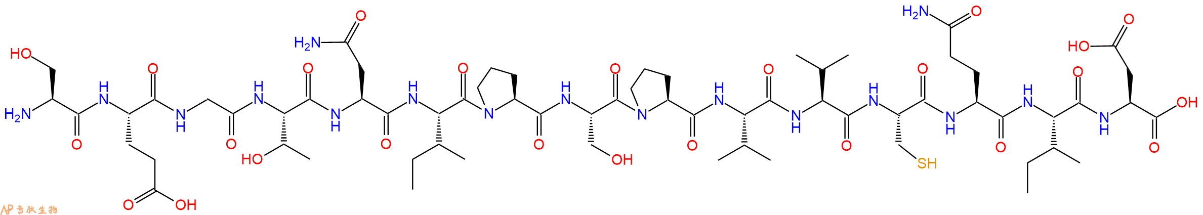 专肽生物产品H2N-Ser-Glu-Gly-Thr-Asn-Ile-Pro-Ser-Pro-Val-Val-Cys-Gln-Ile-Asp-OH