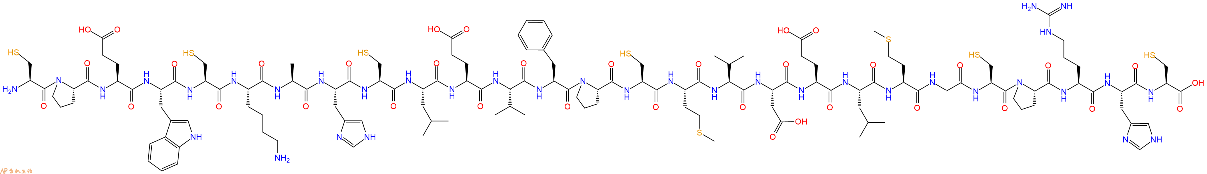 专肽生物产品H2N-Cys-Pro-Glu-Trp-Cys-Lys-Ala-His-Cys-Leu-Glu-Val-Phe-Pro-Cys-Met-Val-Asp-Glu-Leu-Met-Gly-Cys-Pro-Arg-His-Cys-OH